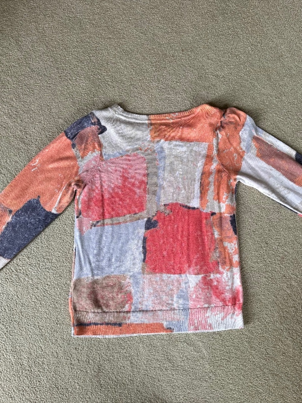NIC & ZOE Printed Geo Sweater, XS, Puff Sleeve detail - Picture 4 of 15